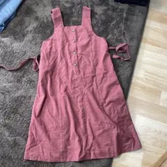 ジャンパースカート ワンピース ボタン付き