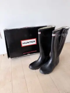 HUNTER ORIGINAL ADJUSTABLE レインブーツ ブラック