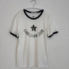 希少2003年ガリアーノ期 ディオール デニムロゴTシャツ 白 42表記 M