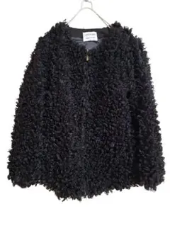 OHOTORO プードル ファーコート　ジップアップ　ブラック