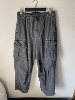 【メンズ】【洗濯可】GU ブラック　カーゴパンツ　Mサイズ