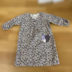 ハグ　オー　ワー　花柄七分袖ワンピース 100-115cm 日本製　秋　麻