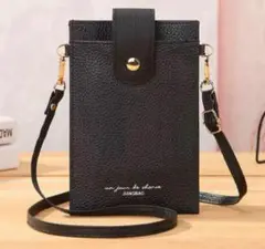 【身軽にお出かけ⭐️】JIANGBAO スマホショルダーバッグ ブラックコンパクト
