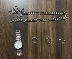 ⭐︎まとめ売り⭐︎ウォレットチェーン約46cm　腕時計　指輪3個