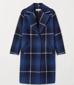 H&M ブルーチェック チェスターコート ロングコート