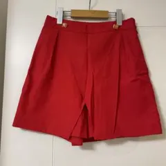 赤いキュロット ハイウエスト　キュロットスカート　レトロ