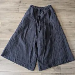 140.サマンサモスモス　リネンガーゼ調のワイドパンツ　スーカチョ　ガウチョ