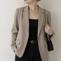 【新品】H&M ★大人気商品★ シングルブレストジャケット グレージュ S