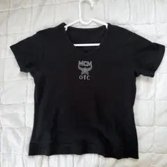 MCM ロゴ刺繍 Vネック Tシャツ ブラックのサムネイル