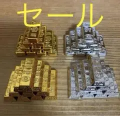 【新品未使用】 金塊 銀塊 金の延べ棒 銀の延べ棒 4種 ミニチュア 40個