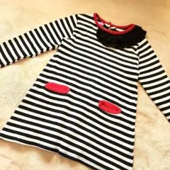 ❣️【90cm】ベリーベリー ストライプ 長袖 ワンピース 女の子