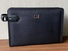 美品 ランバン メンズ 日本製 LANVIN セカンドバッグ 黒