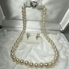 超大珠9.1-10.1mm】パール真珠ネックレス テリ強 高級44cm - メルカリ