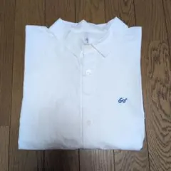 グリン　grinコットンリネンキャンブリック　メガネ刺繍ボックスシャツ　ホワイトのサムネイル