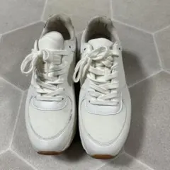 ZARA 白　ホワイト x パイソン柄　プラットフォームスニーカー