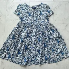 ポロラルフローレン キッズ ワンピース 花柄 140cm 半袖 ネイビー