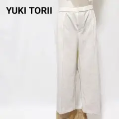 ユキトリイ YUKI TORII ホワイトパンツ スラックス 綿混 46