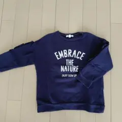 ネイビー フリル付きトレーナー