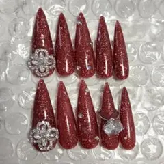 韓国　ギャル　ネイルチップ　ネイル　ロング　スナ系　量産型　y2k ワンホン