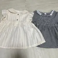 cottoli/半袖襟付きブラウス/チェック柄長袖ブラウス