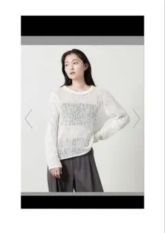 MARW UNITED ARROWS ぺーバー クルーネック ニット　ホワイトのサムネイル