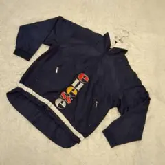 ellesse ハーフジップ　プルオーバー　ブルゾン　ネイビー　ロゴ刺繍