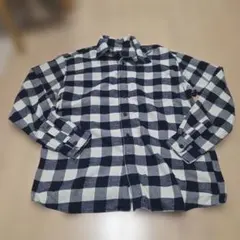 UNIQLO ネルシャツ チェック柄 ネイビー×ホワイト Lサイズ