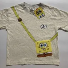 新品タグ付き　スポンジボブ　ショルダーバッグ風　サガラ　プリントTシャツ　130のサムネイル