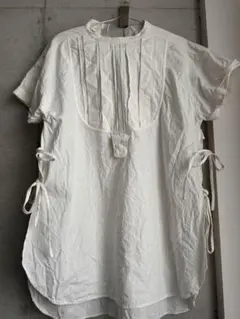 tumugu ツムグ メッシュ×ボイル刺繍 サイドリボンベスト コットン 春