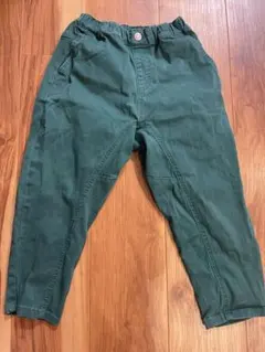 ダークグリーン コットンパンツ ウエストゴム