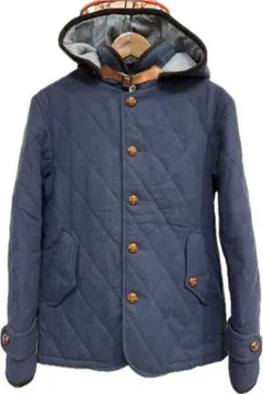 SIMPLICITE PLUSネイビー キルティングジャケット フード脱着可能