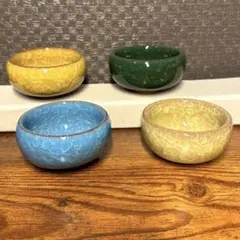 020502 4個セット　多肉植物　鉢　ミニ鉢　陶器植木鉢　盆栽鉢　豆鉢