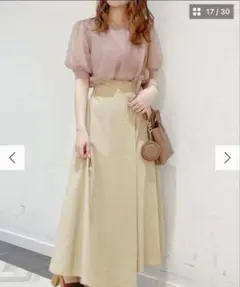 dazzlin ベージュ フレアスカートのサムネイル