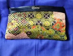 推奨品✨和絵華柄光沢織物調✨ふわフワ和華紋様 セカンドバッグ 和装クラッチバッグ