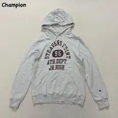 t2847 【チャンピオン】　カレッジ風プルオーバー　スウェットパーカー　グレー