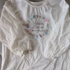 Mezzo Piano Tシャツ ホワイト　花柄刺繍