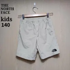 THE NORTH FACE キッズハーフパンツ 140 ベージュ 刺繍ロゴ