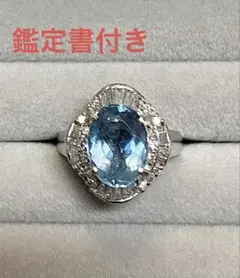 アクアマリン3.09ct. &ダイヤ0.86ct.&プラチナ900リング - メルカリ
