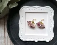 インド刺繍リボンピアス　 No.4