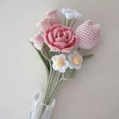 枯れない花束 ニットブーケ 毛糸の花束 ♡ カメリアのブーケのサムネイル