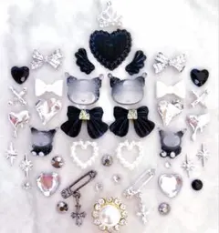 ネイルパーツ 地雷ネイル サブカル ブラック ギャルネイル まとめ売り 153