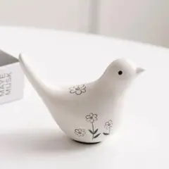 北欧風 小鳥オブジェ 陶器製 白鳥 置物 ナチュラル雑貨 韓国雑貨 玄関飾りのサムネイル