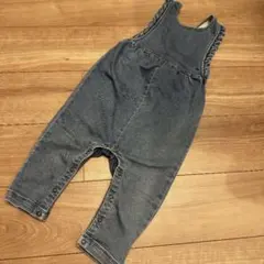 美品　プチバトー　デニムロンパース フリル付きのサムネイル