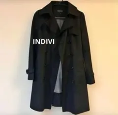 INDIVI 黒 トレンチコート 38 説明会 面接 フォーマル にも 日本製