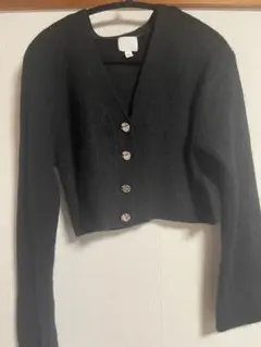 H&M ブラック クロップドカーディガン