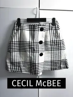 【美品】CECILMcBEE チェック柄台形スカート
