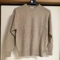 Rollina ベージュ クルーネックセーター 長袖