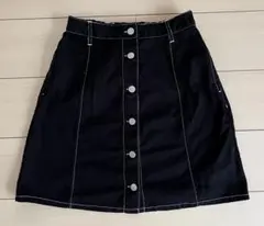 ボタン付きミニスカート　as know as 黒