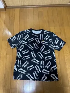 LI-NING バドミントン Tシャツ 総柄 ブラック Lのサムネイル
