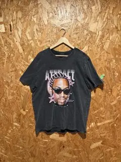 ROMWE デニス・ロッドマン プリントTシャツ フェードブラック ストリート